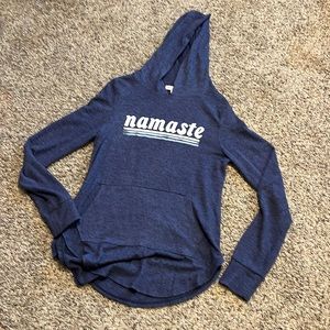 Namaste navy blue hoodie with pocket